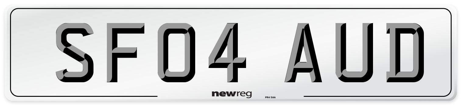 SF04 AUD Number Plate from New Reg